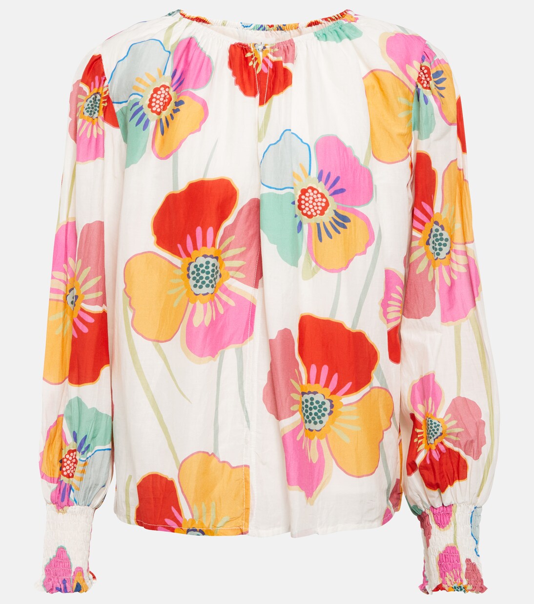 Blouse Avery en coton et soie à fleurs | Velvet