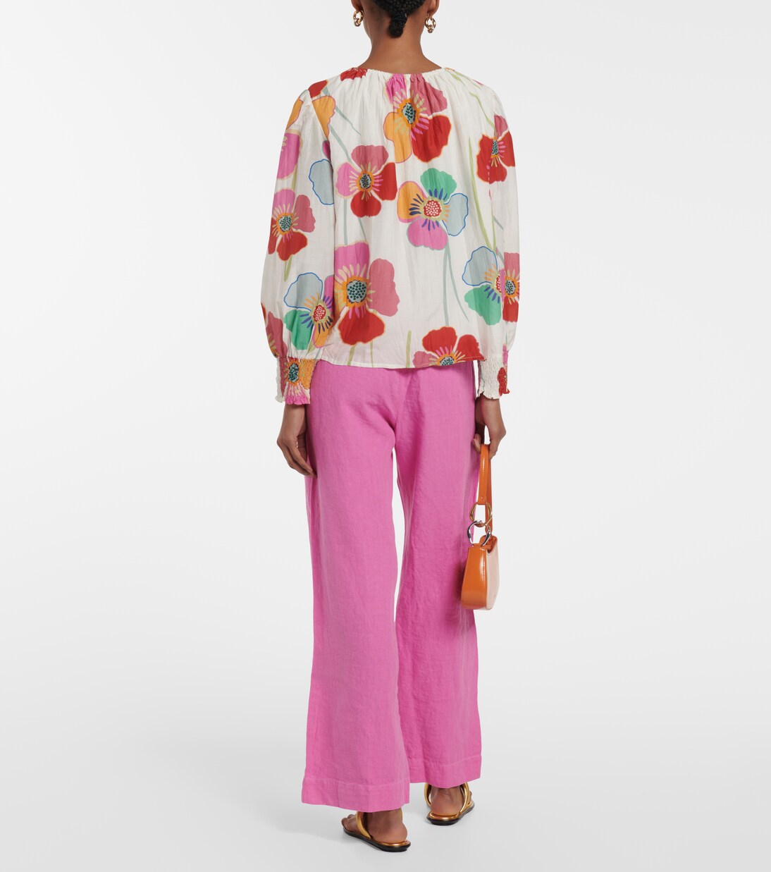 Blouse Avery en coton et soie à fleurs | Velvet