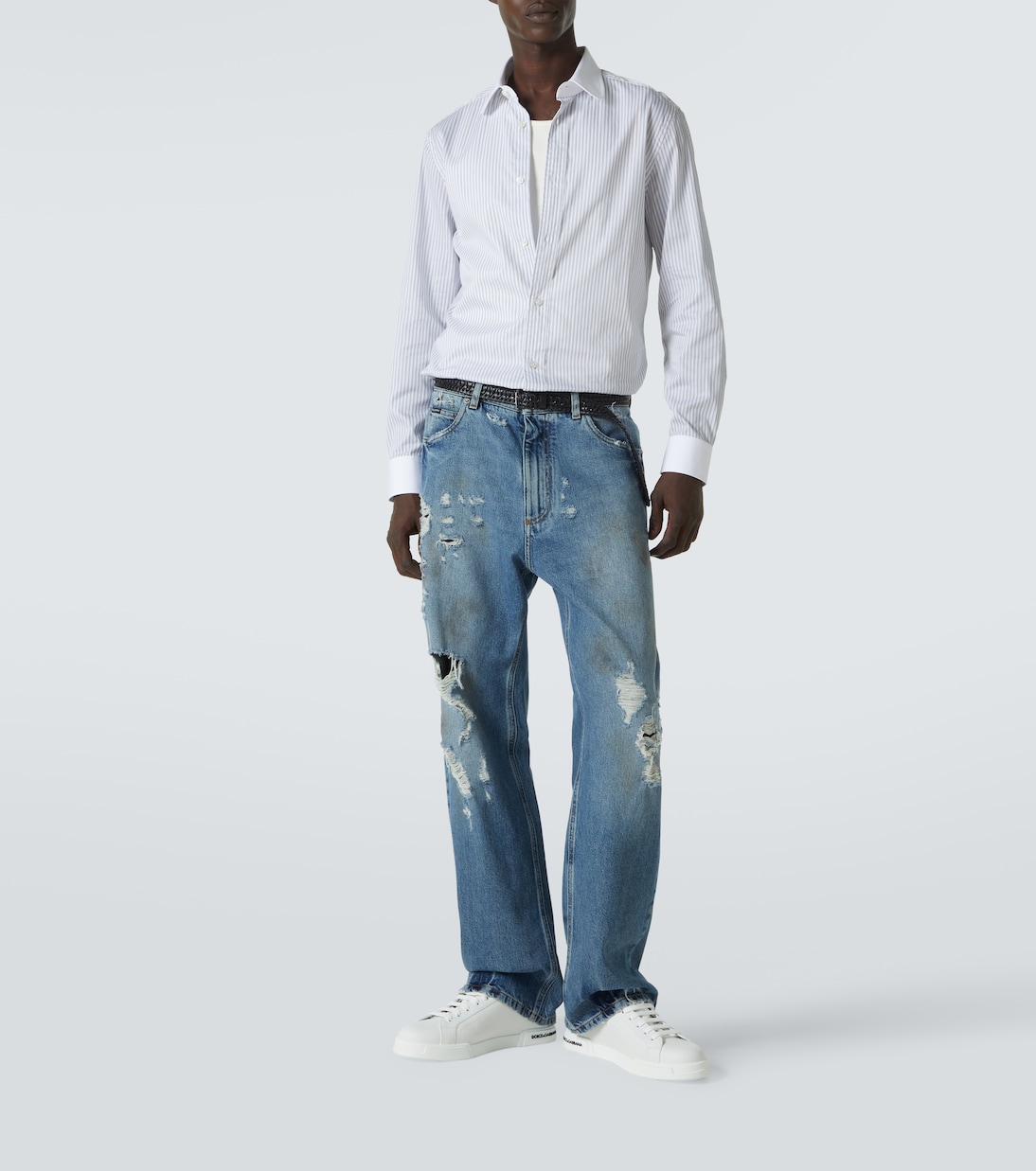 Sneakers in pelle con logo | Dolce&Gabbana