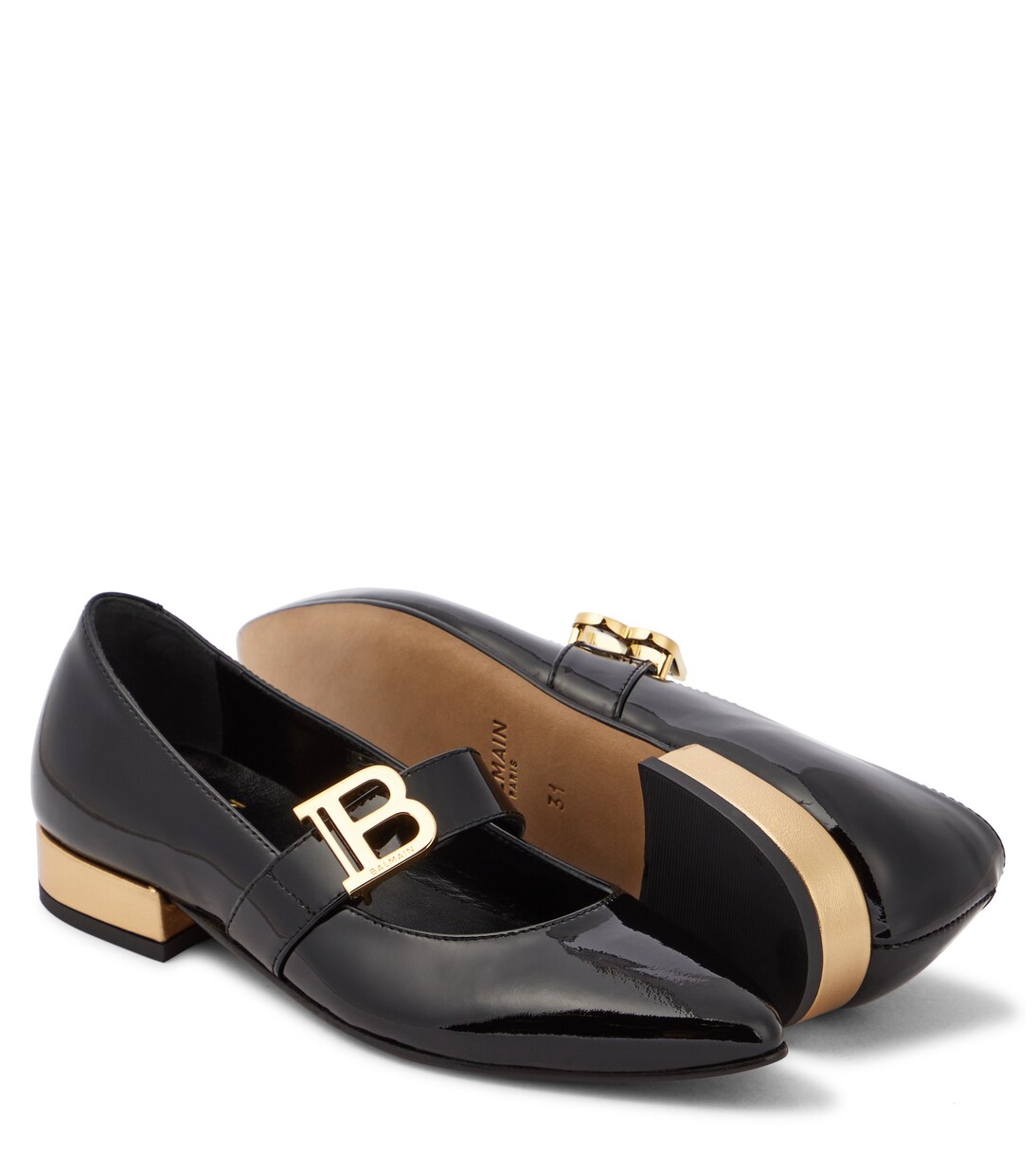 Patent leather ballet flats | Balmain Kids