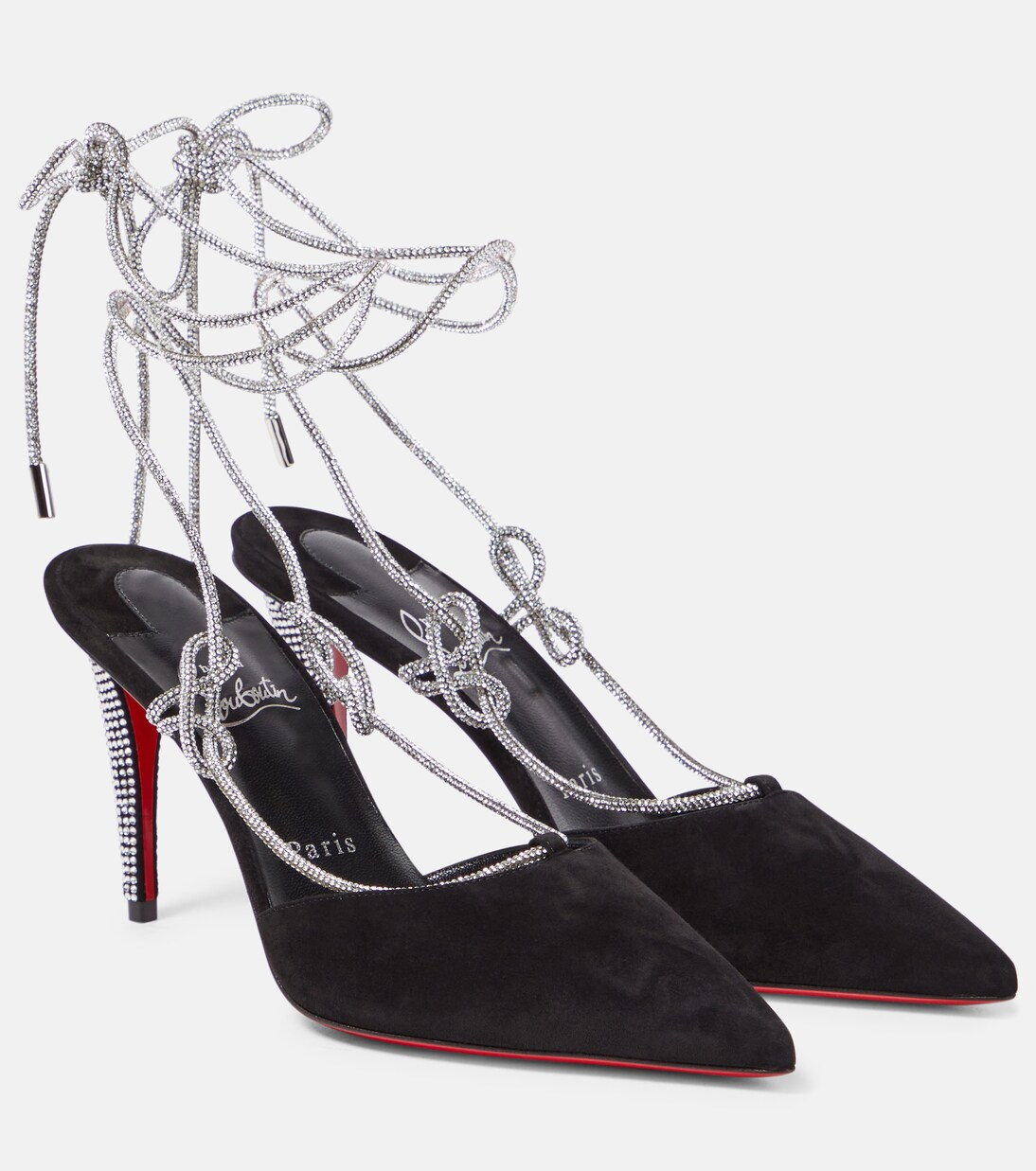 Astrid Lace Strassita 85 suede pumps | Christian Louboutin