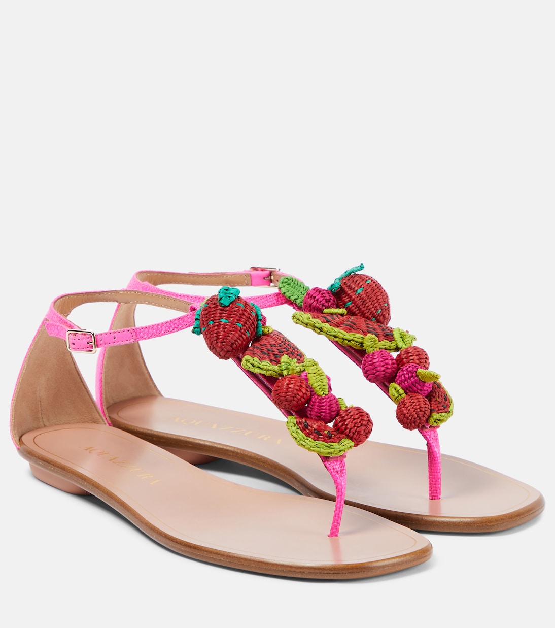 Sandalen Strawberry Punch aus Raffiabast | Aquazzura