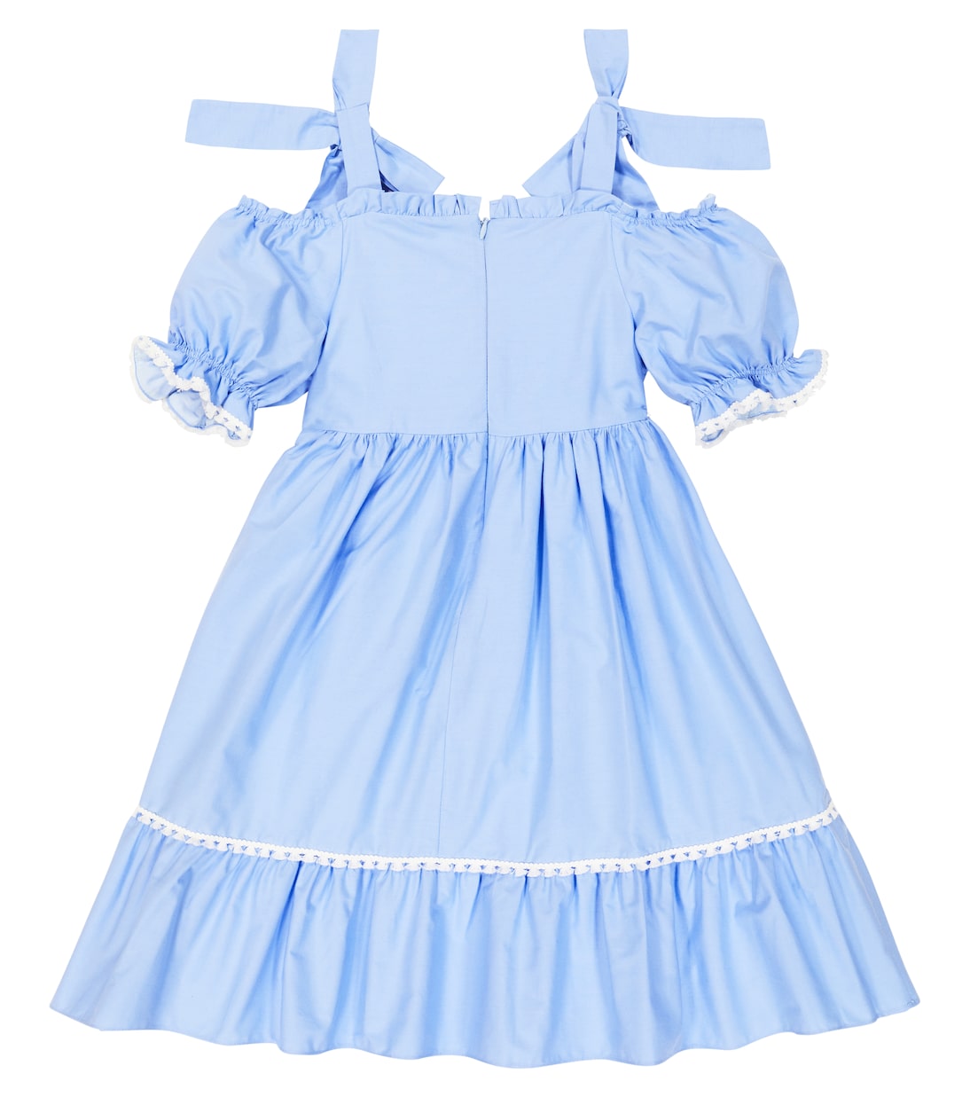 Bow-detail tiered cotton dress  | Patachou