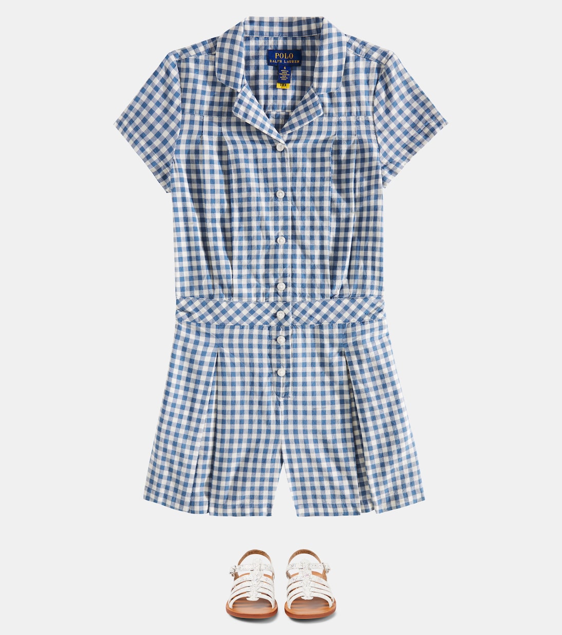 Gingham cotton playsuit | Polo Ralph Lauren Kids