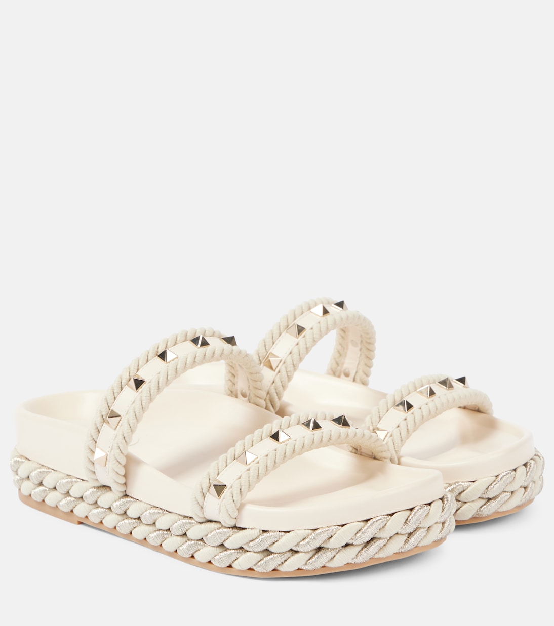 Rockstud leather espadrille sandals | Valentino Garavani