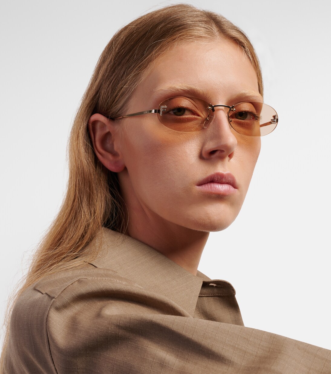 Fendi First Crystal oval sunglasses | Fendi