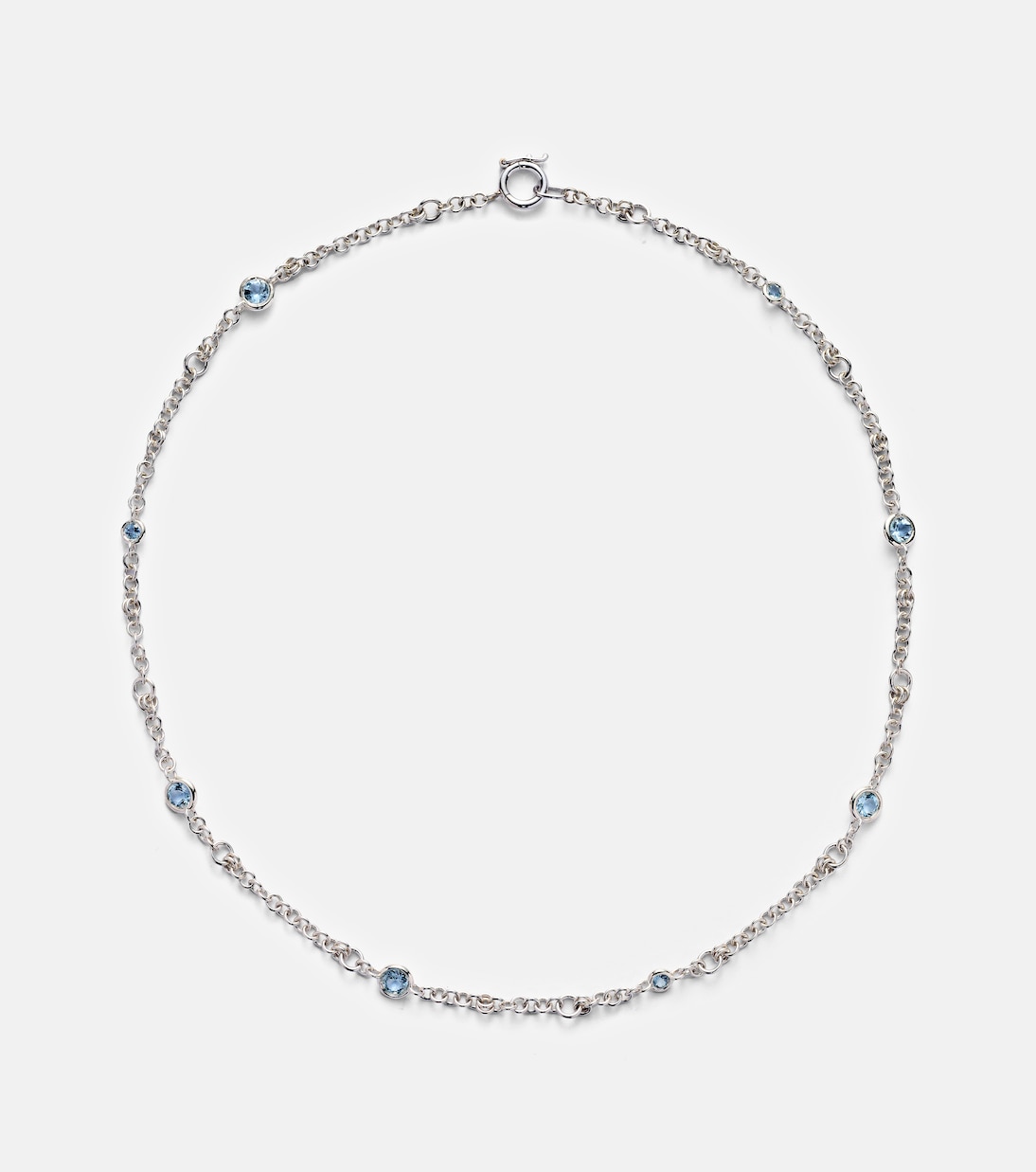 Gravity Estrella sterling silver necklace with aquamarines | Spinelli Kilcollin