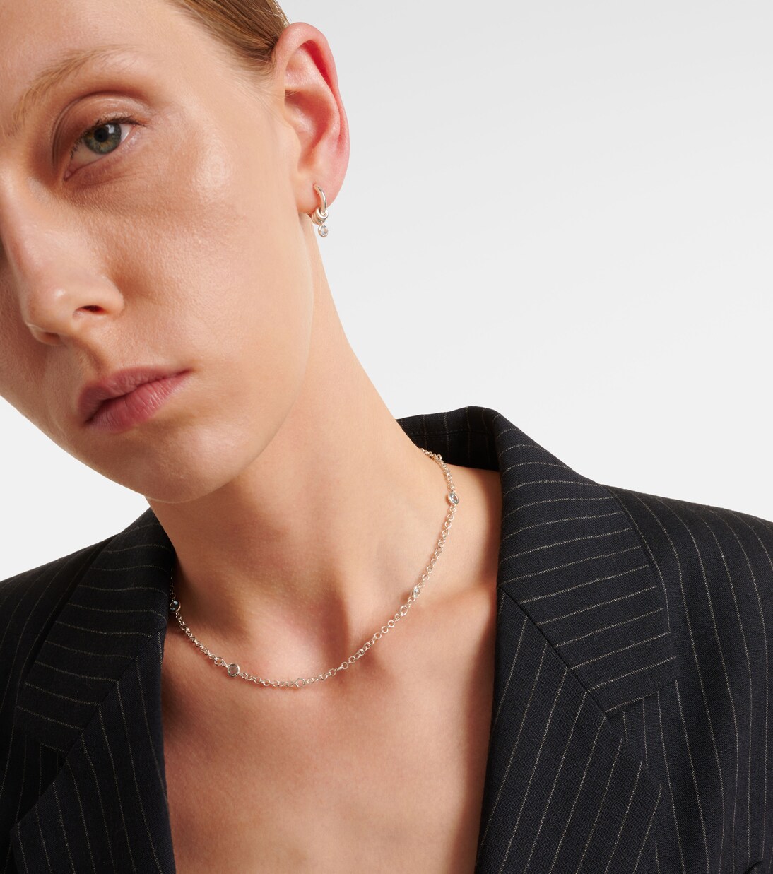 Gravity Estrella sterling silver necklace with aquamarines | Spinelli Kilcollin