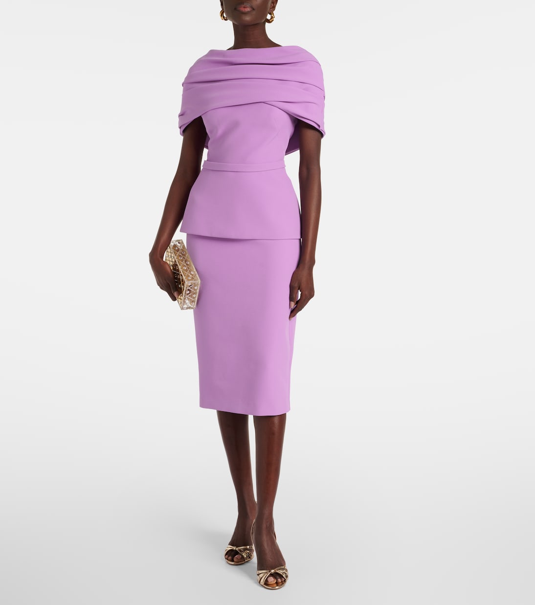 Midikleid Loura aus Crêpe | Safiyaa