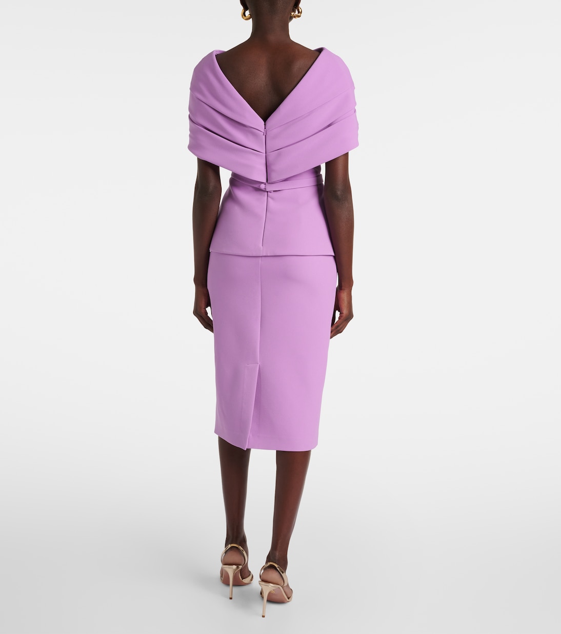 Midikleid Loura aus Crêpe | Safiyaa