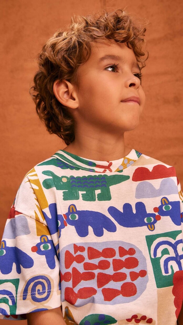 Printed cotton T-shirt | Fábula