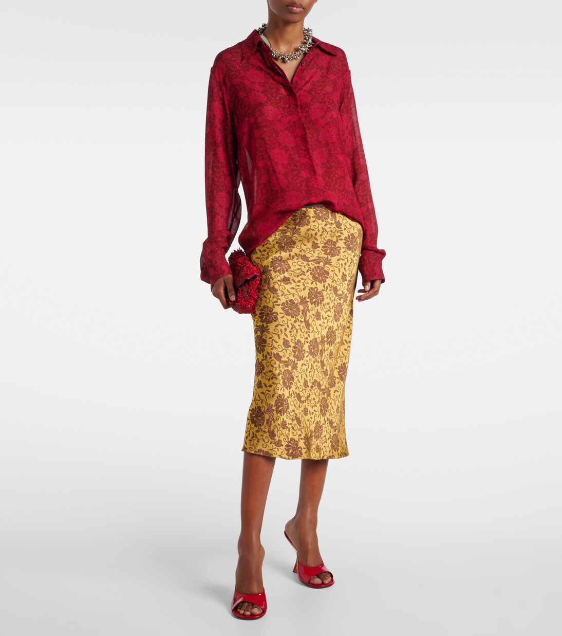 Wedge-Pantoletten aus Lackleder | Dries Van Noten