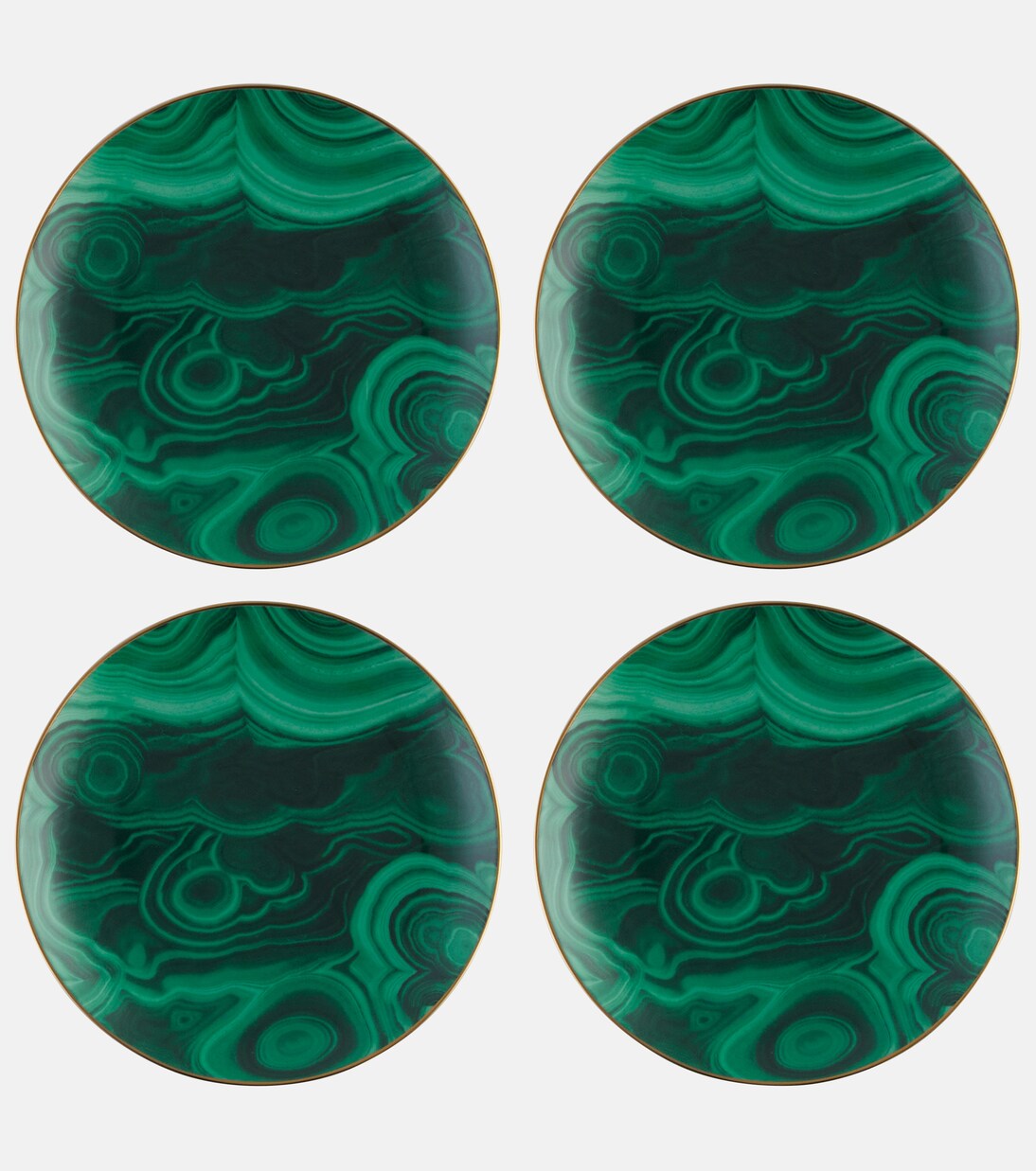 طقم صحون للمقبلات Malachite عدد 4 | L'Objet