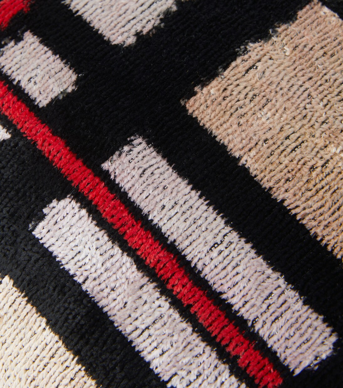 Checked silk velvet cushion | Les-Ottomans