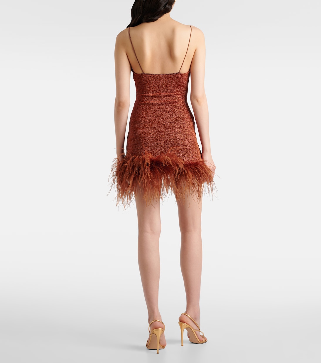 Lumière Plumage feather-trimmed minidress | Oséree