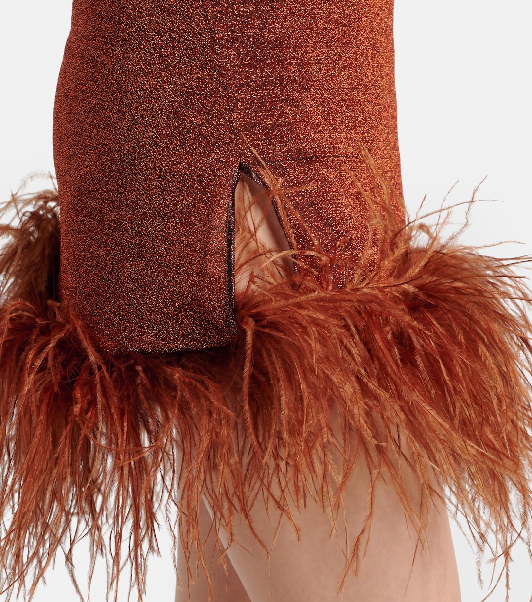 Lumière Plumage feather-trimmed minidress | Oséree