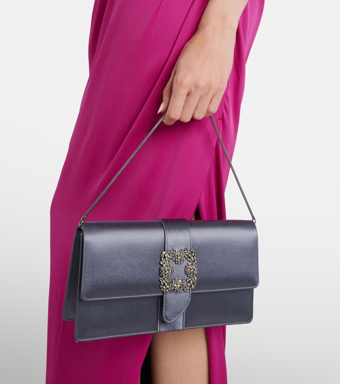 Capri embellished satin clutch | Manolo Blahnik