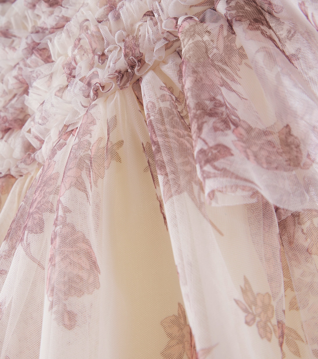 Carla floral ruffled tulle top | C'era Una Volta