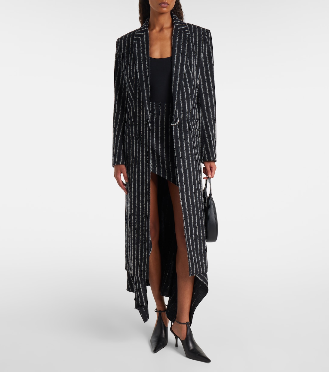 Cappotto in misto lana gessato | Mugler
