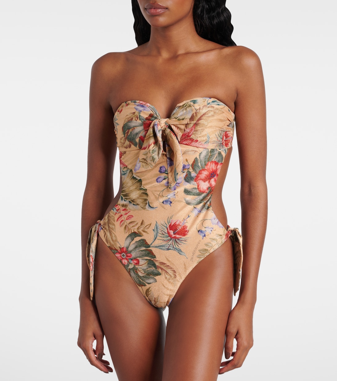 Coco bow-detail floral swimsuit | Zimmermann