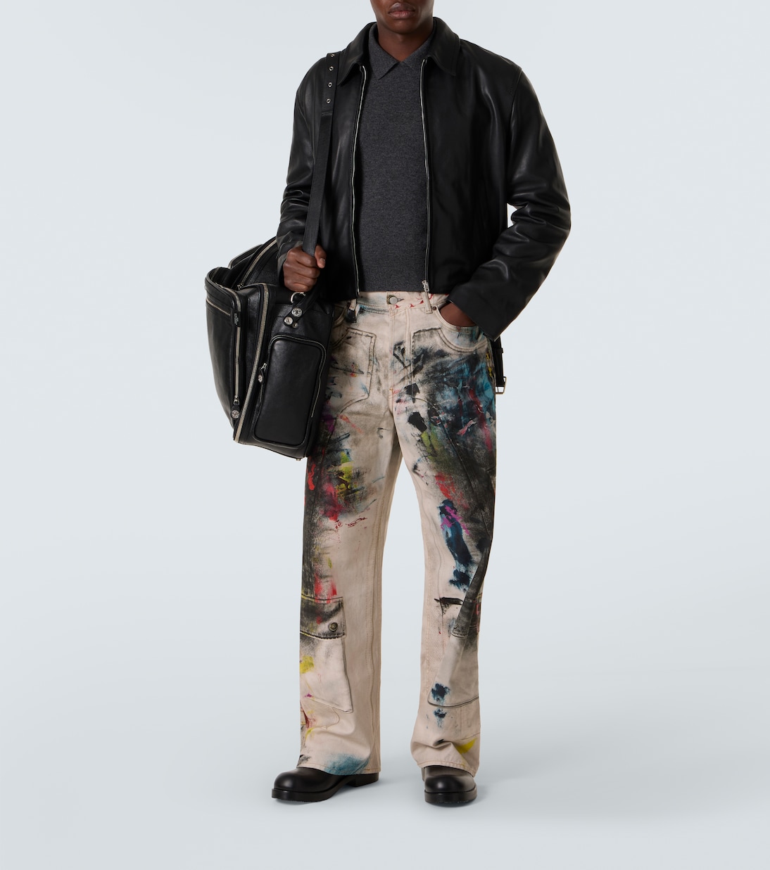 Jacquard wool and yak polo sweater | Acne Studios