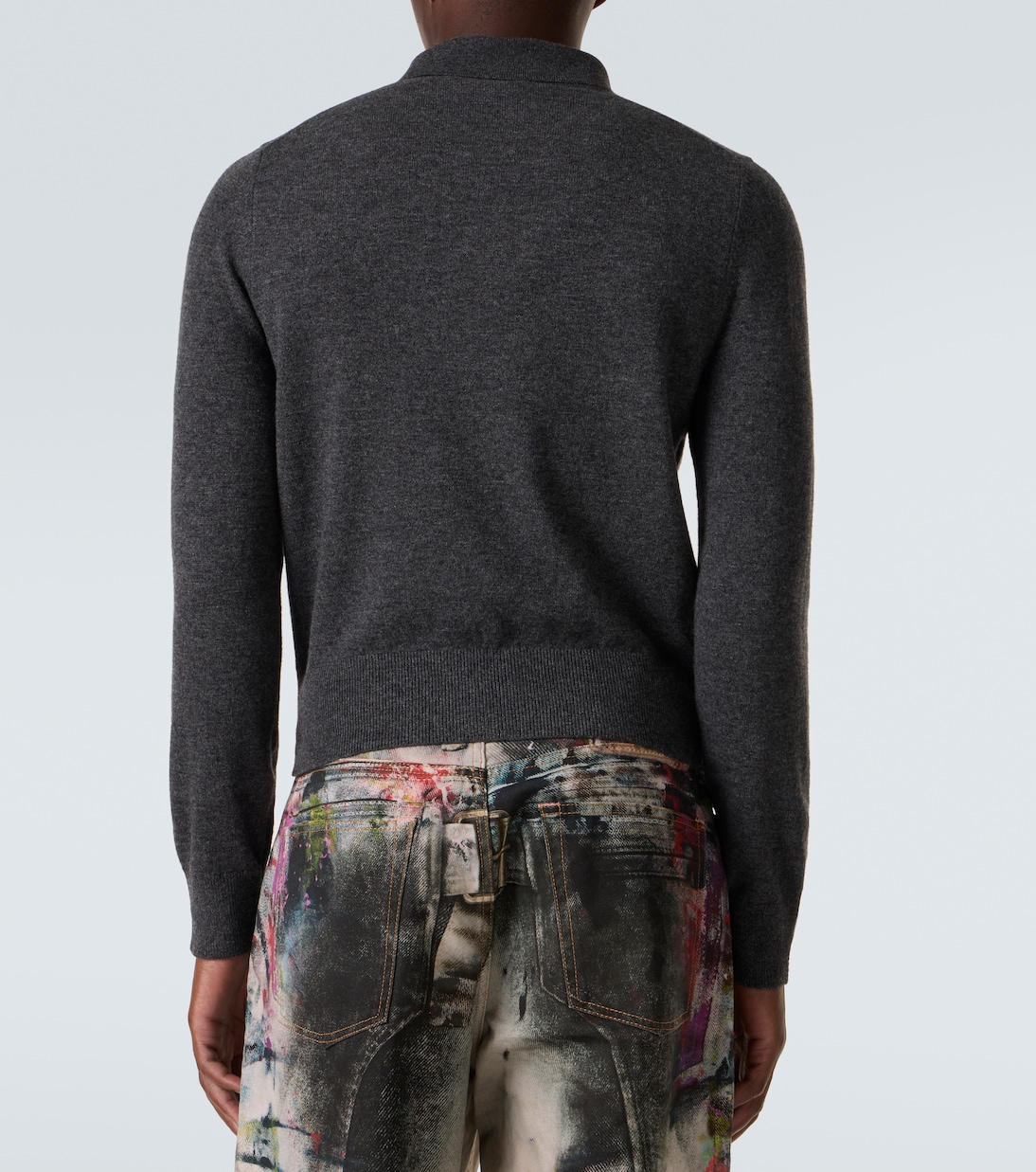 Jacquard wool and yak polo sweater | Acne Studios