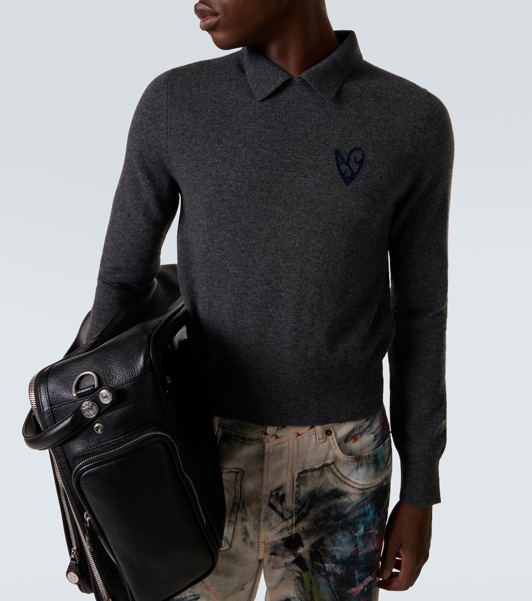 Jacquard wool and yak polo sweater | Acne Studios