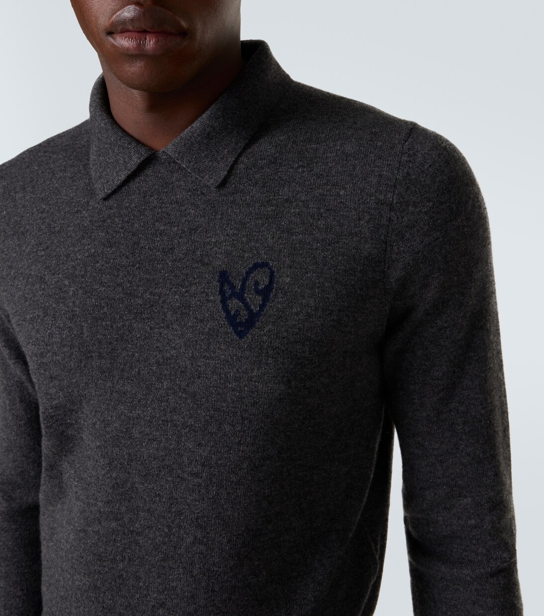 Jacquard wool and yak polo sweater | Acne Studios