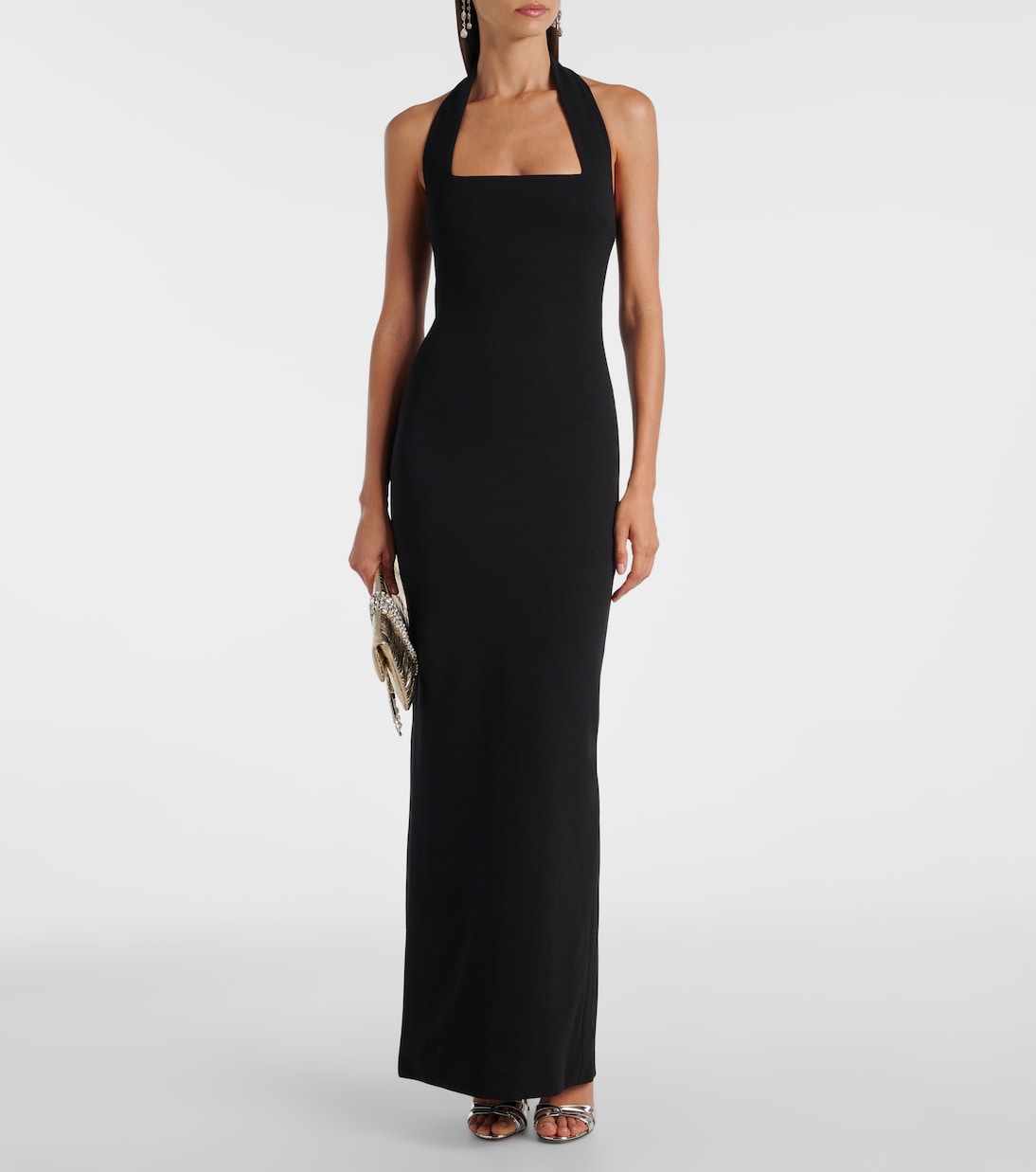 Robe longue Ilona en crêpe | Solace London