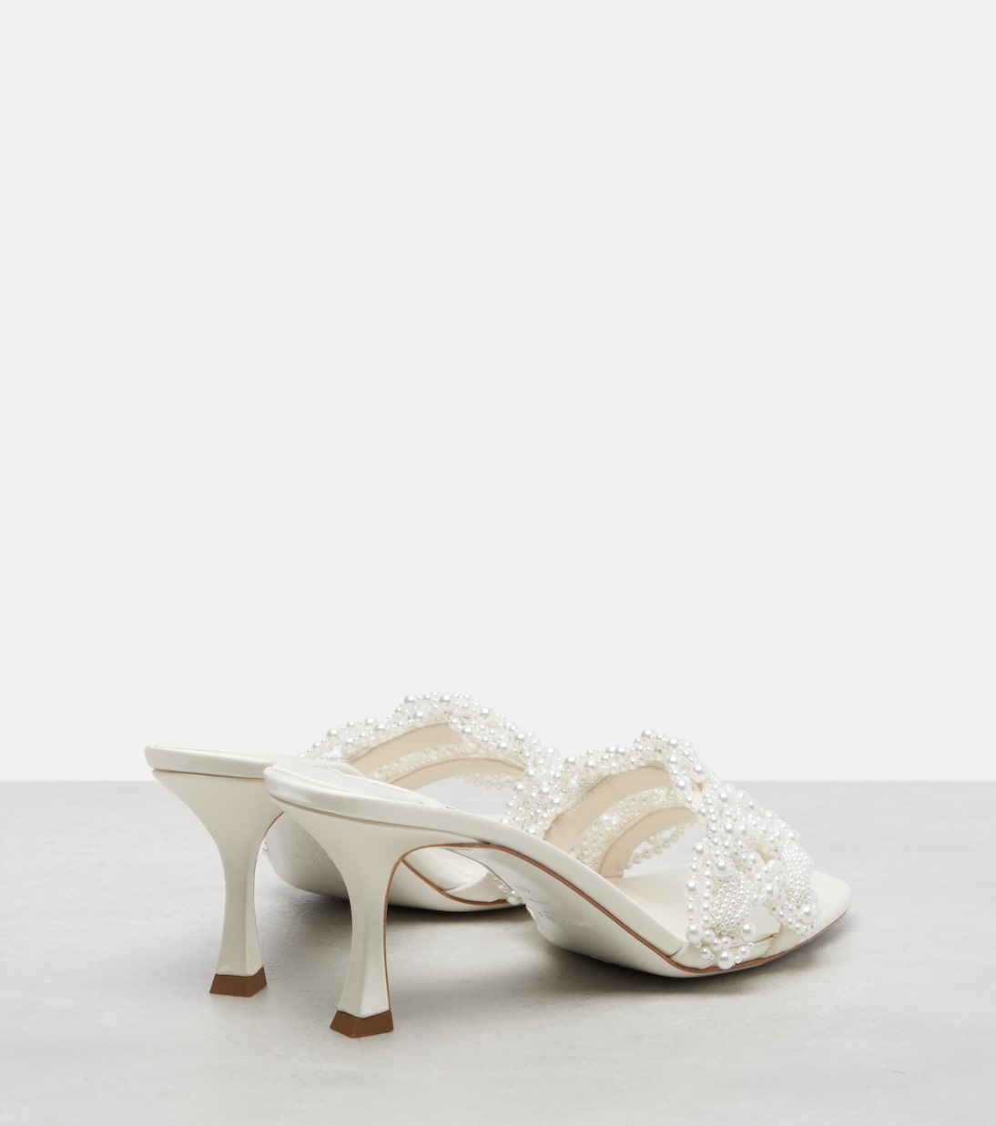 Mules Cary 70 aus Satin mit Zierperlen | Jimmy Choo