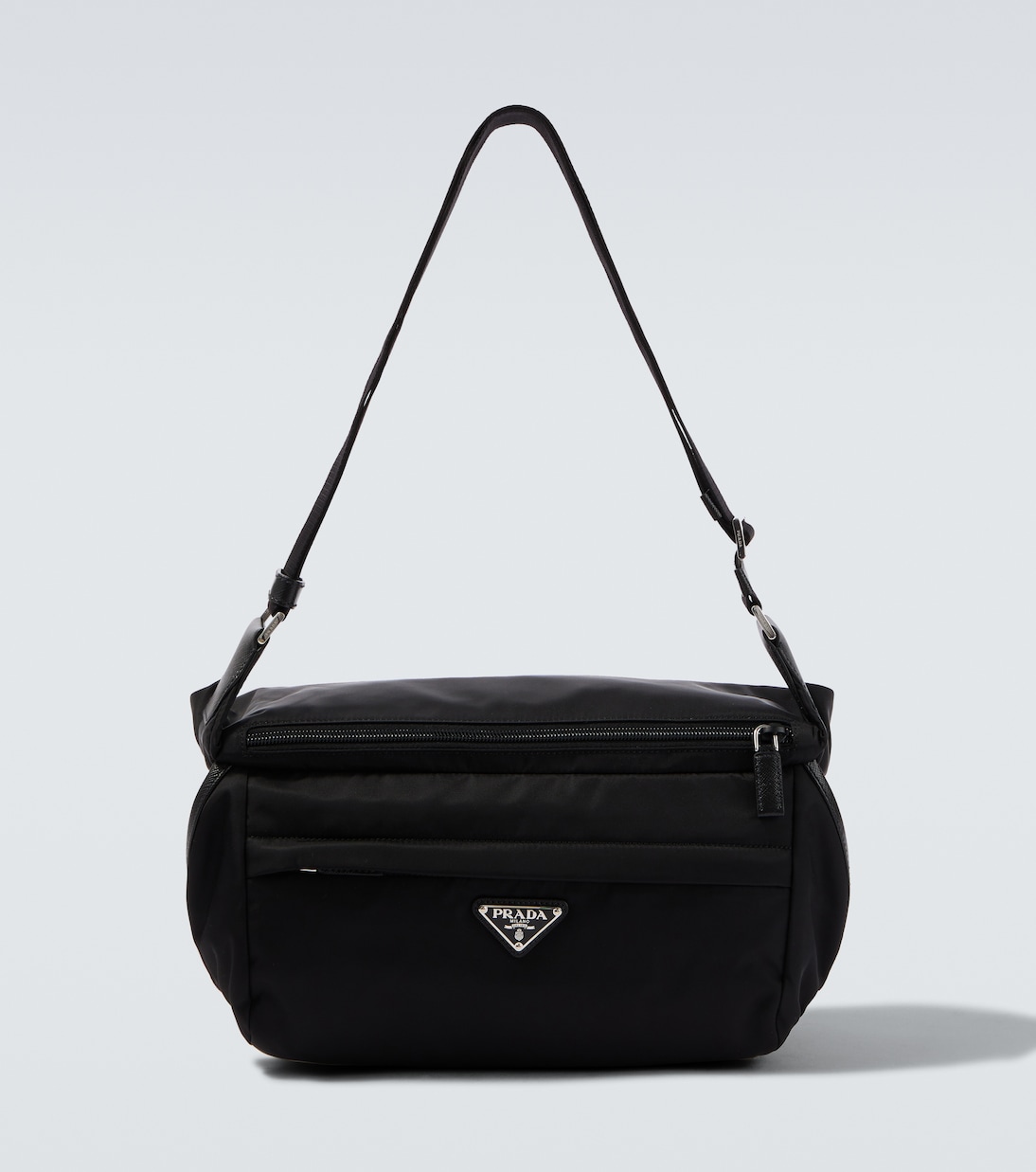 Re-Nylon leather-trimmed shoulder bag | Prada