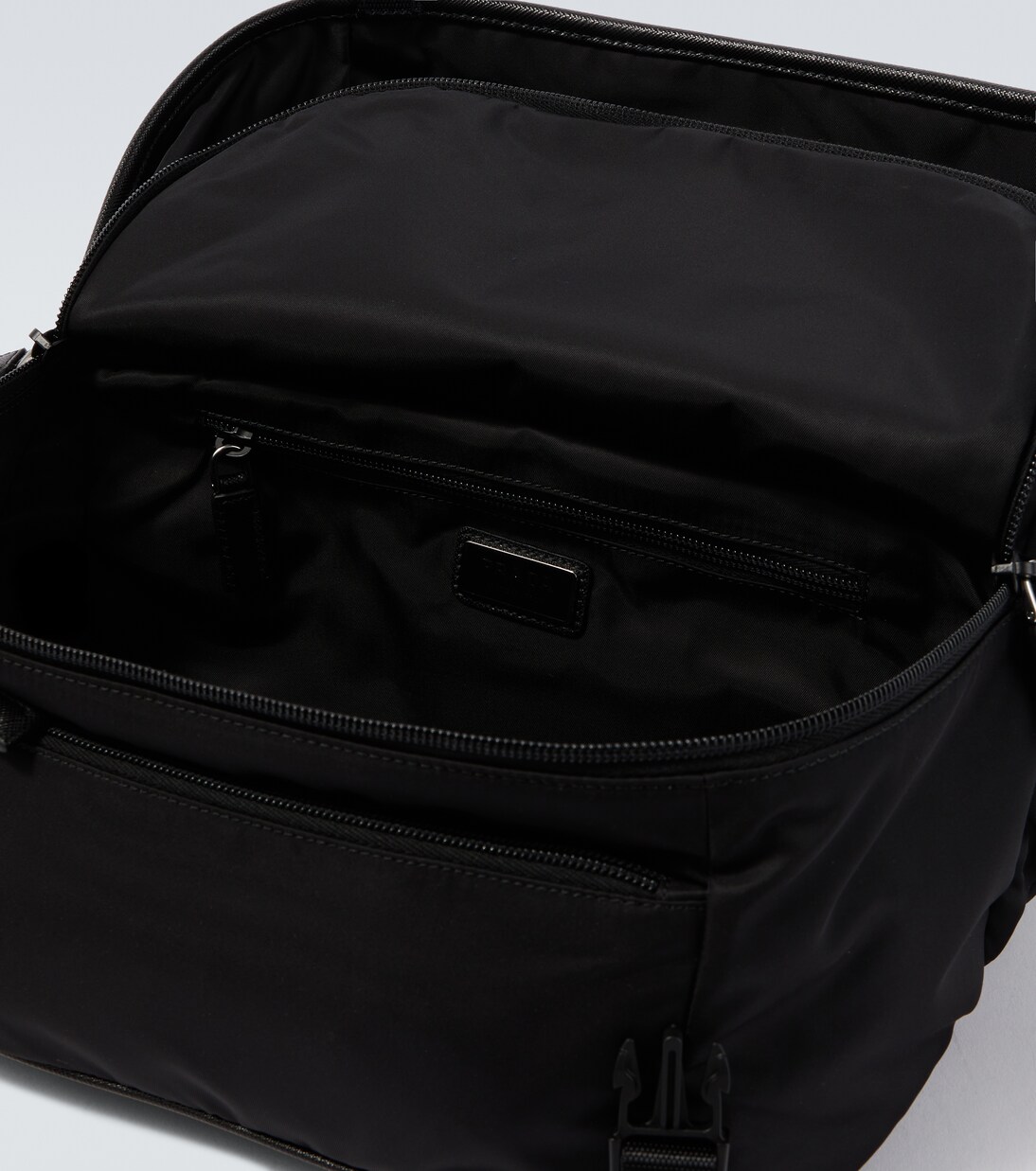 Re-Nylon leather-trimmed shoulder bag | Prada