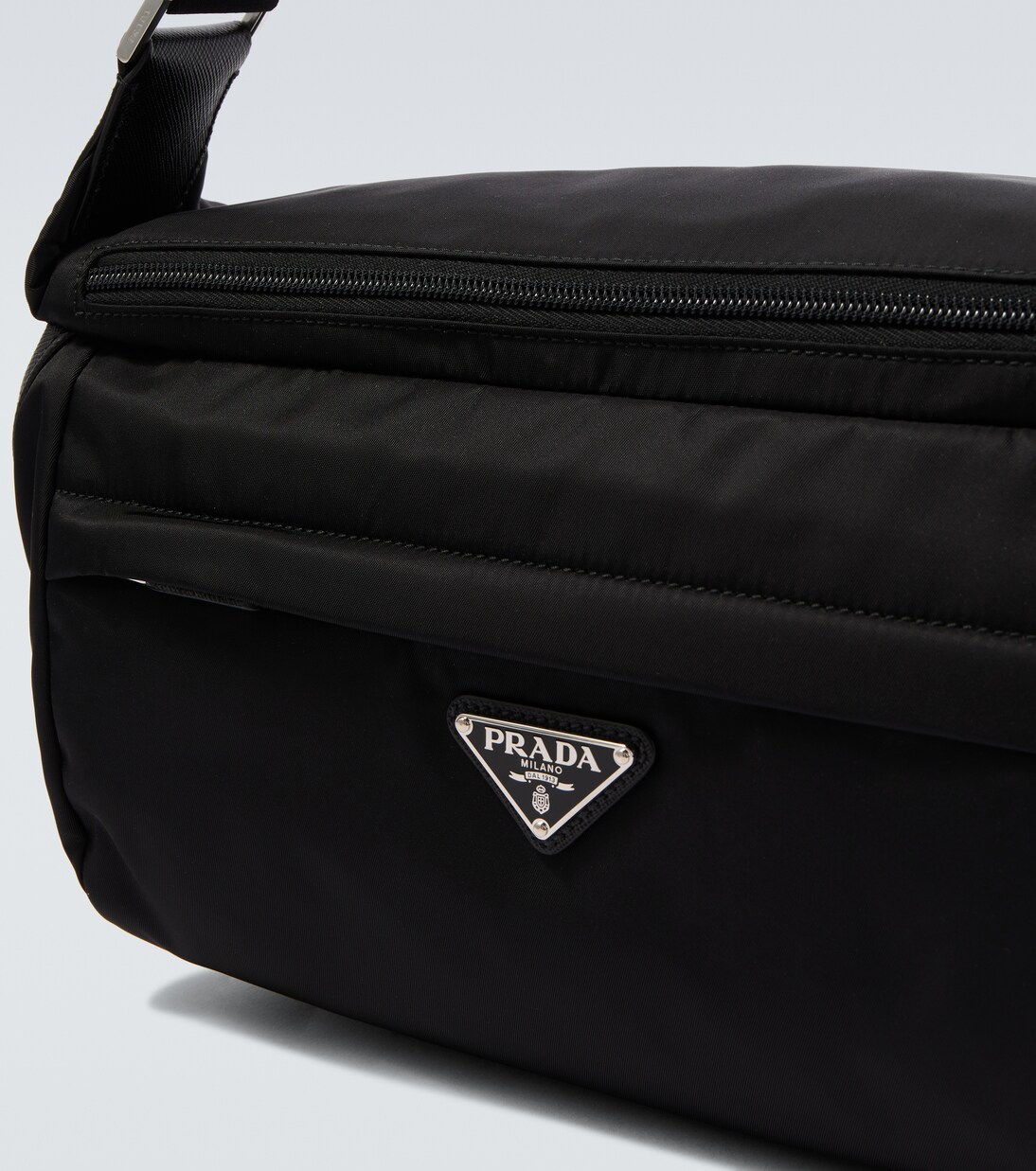 Re-Nylon leather-trimmed shoulder bag | Prada