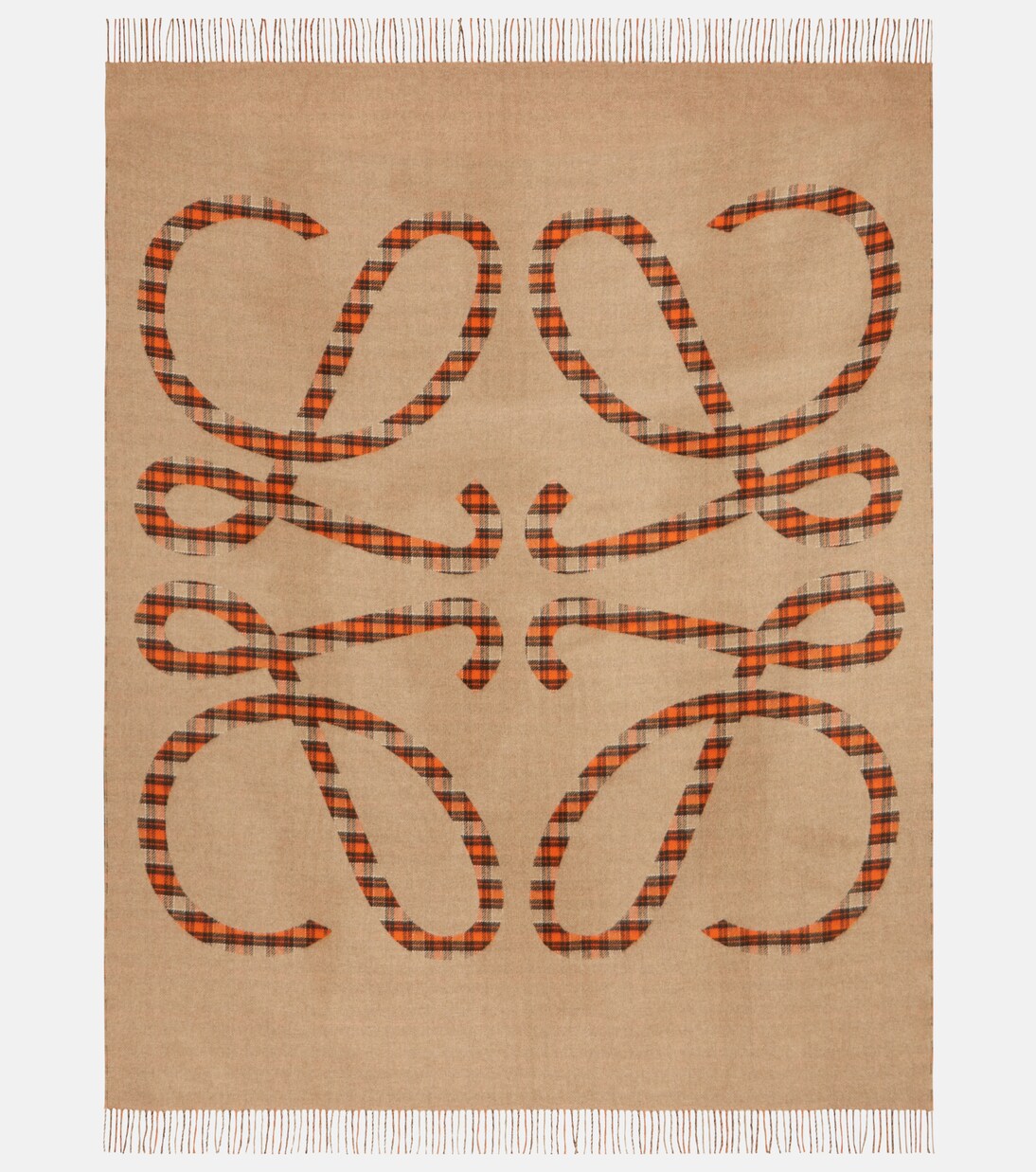 Anagram checked wool and cashmere blanket | Loewe