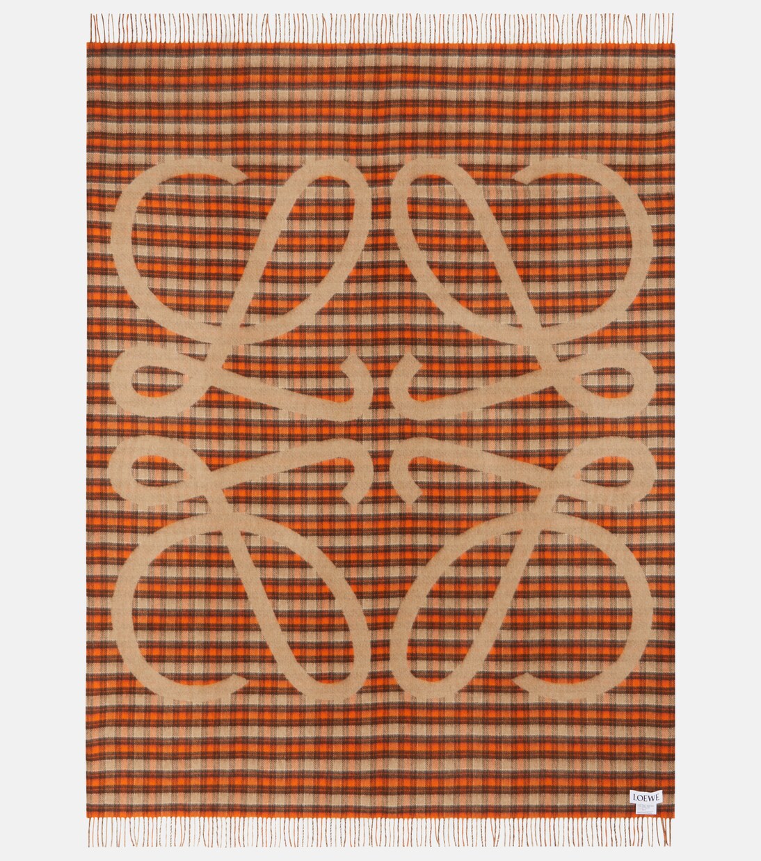Anagram checked wool and cashmere blanket | Loewe
