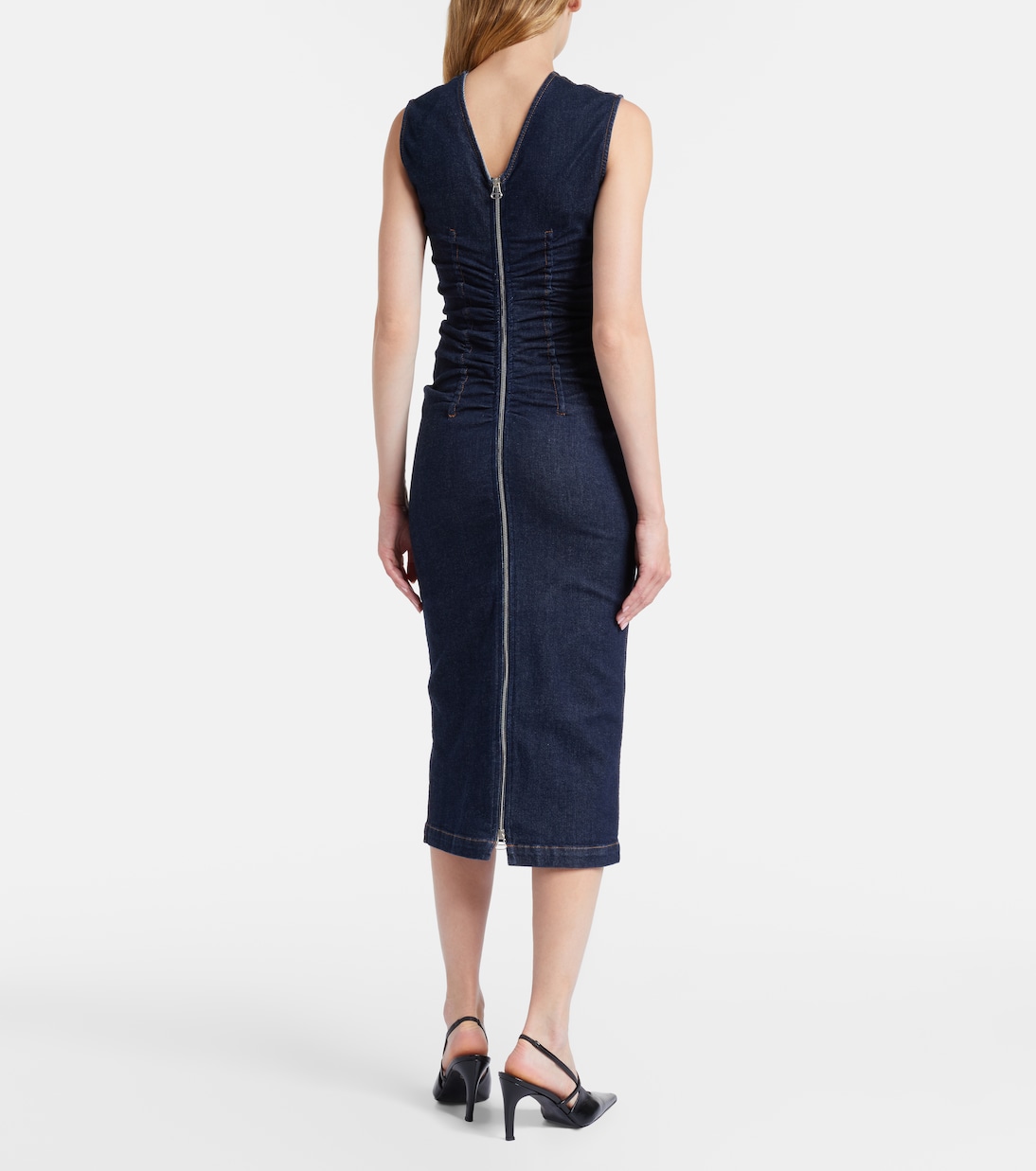 Abito midi Voto in denim di misto cotone | Sportmax