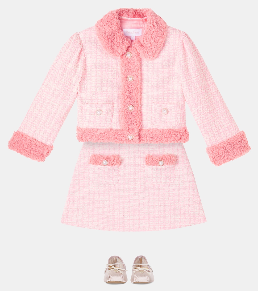 Jacke aus Tweed mit Teddyfleece | Patachou