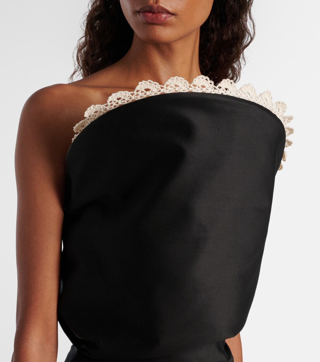 Midikleid aus Baumwolle mit Häkelstrick | Magda Butrym