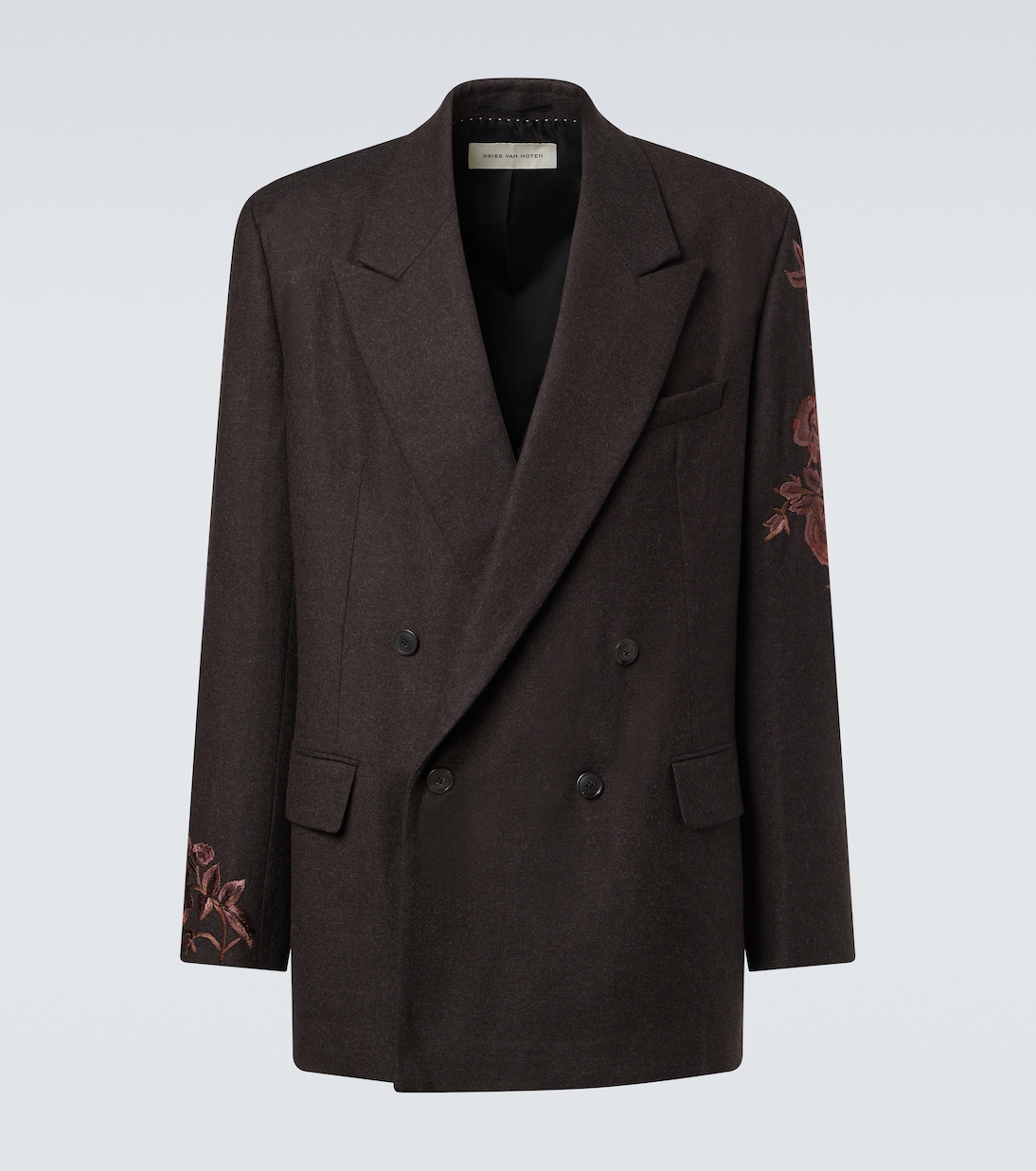 Embroidered wool flannel blazer | Dries Van Noten