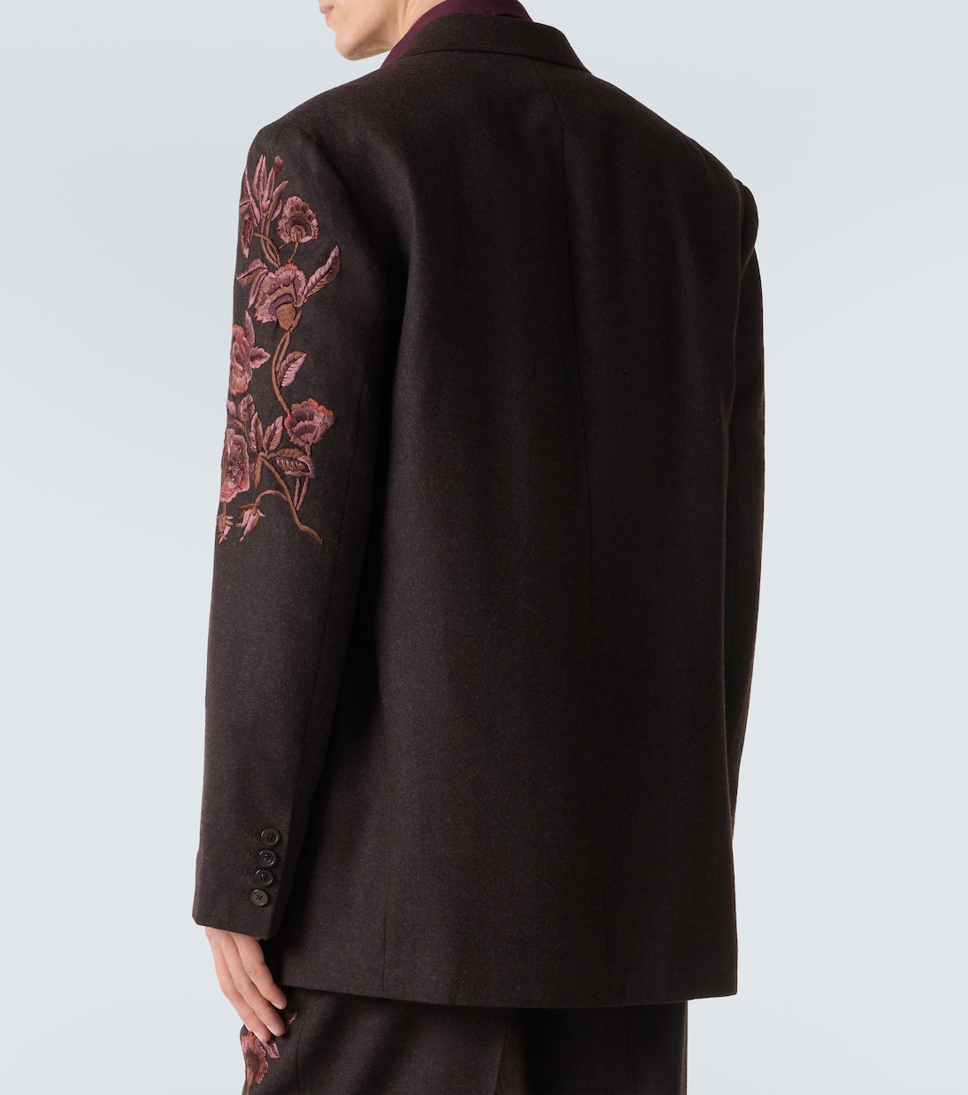 Embroidered wool flannel blazer | Dries Van Noten