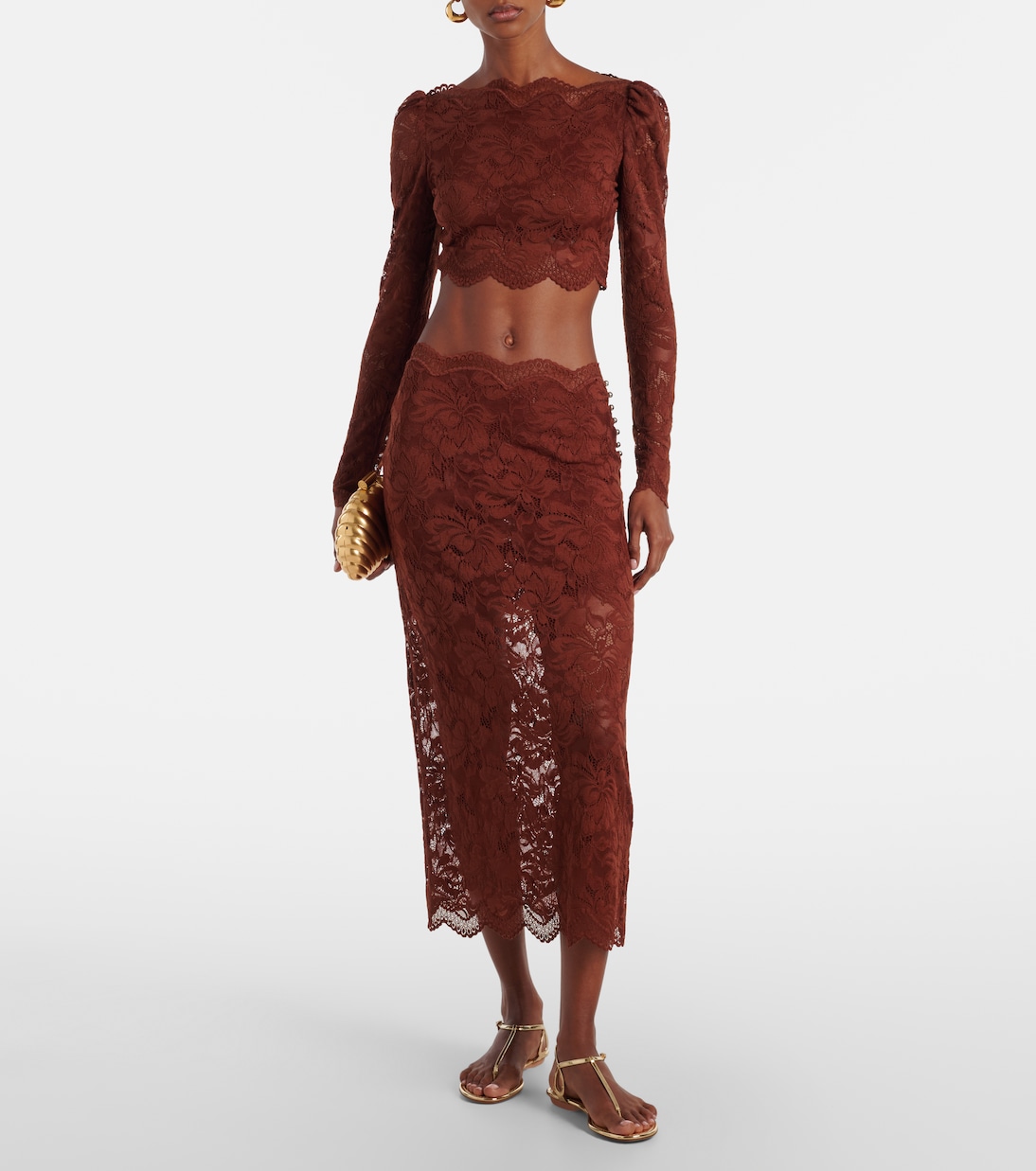 Floral lace midi skirt | Rabanne