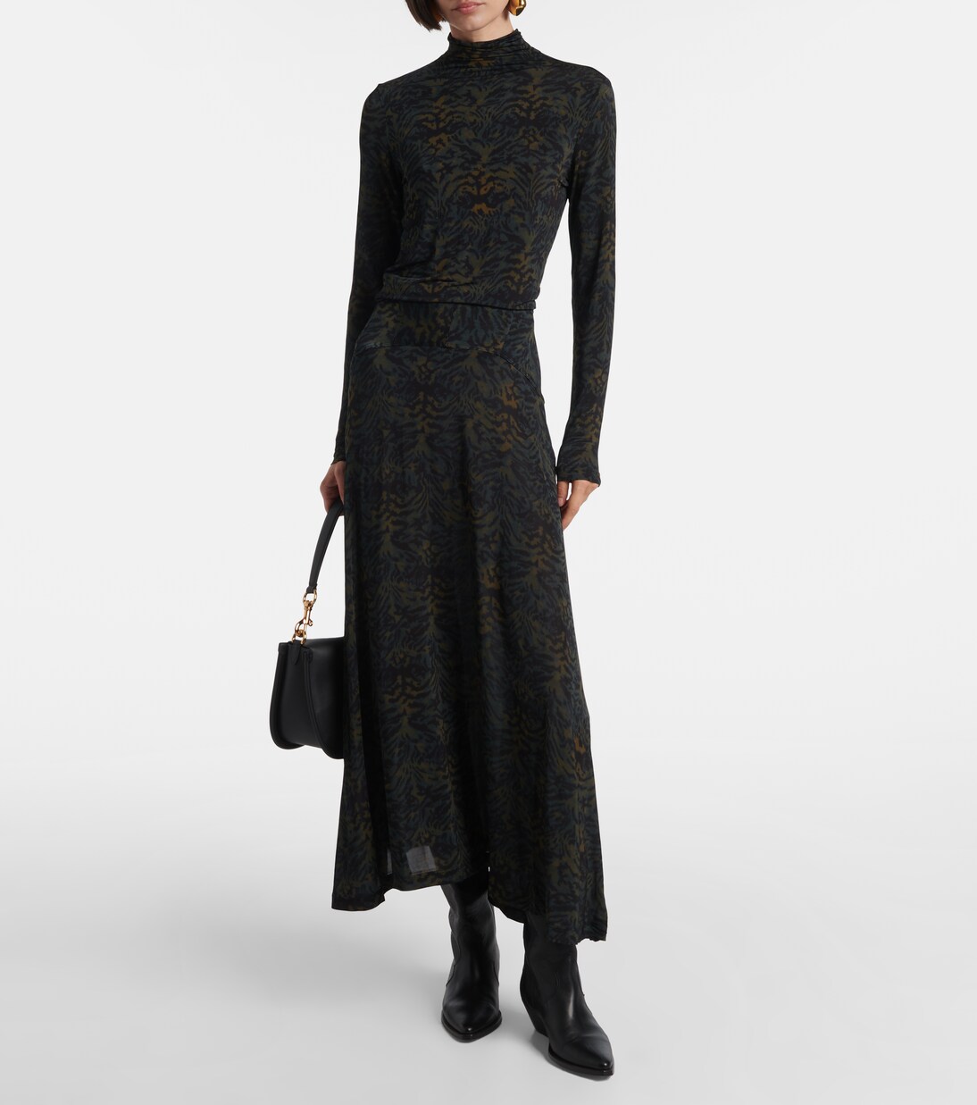 Aurelia printed jersey turtleneck top | Ulla Johnson