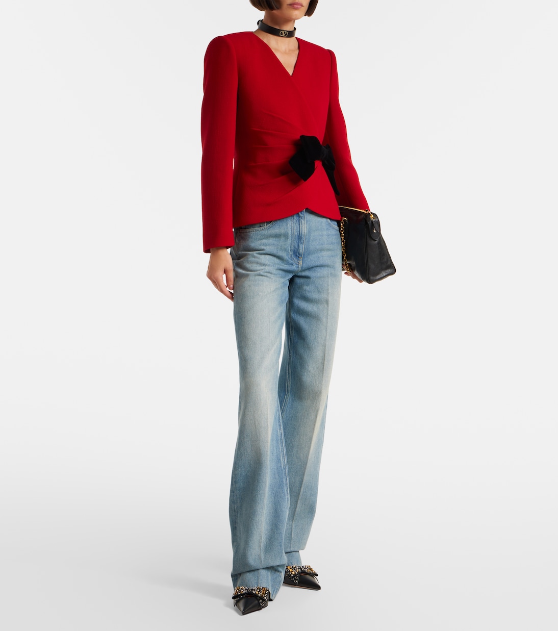 Escarpins slingback Bowow 85 en cuir à ornements | Valentino Garavani