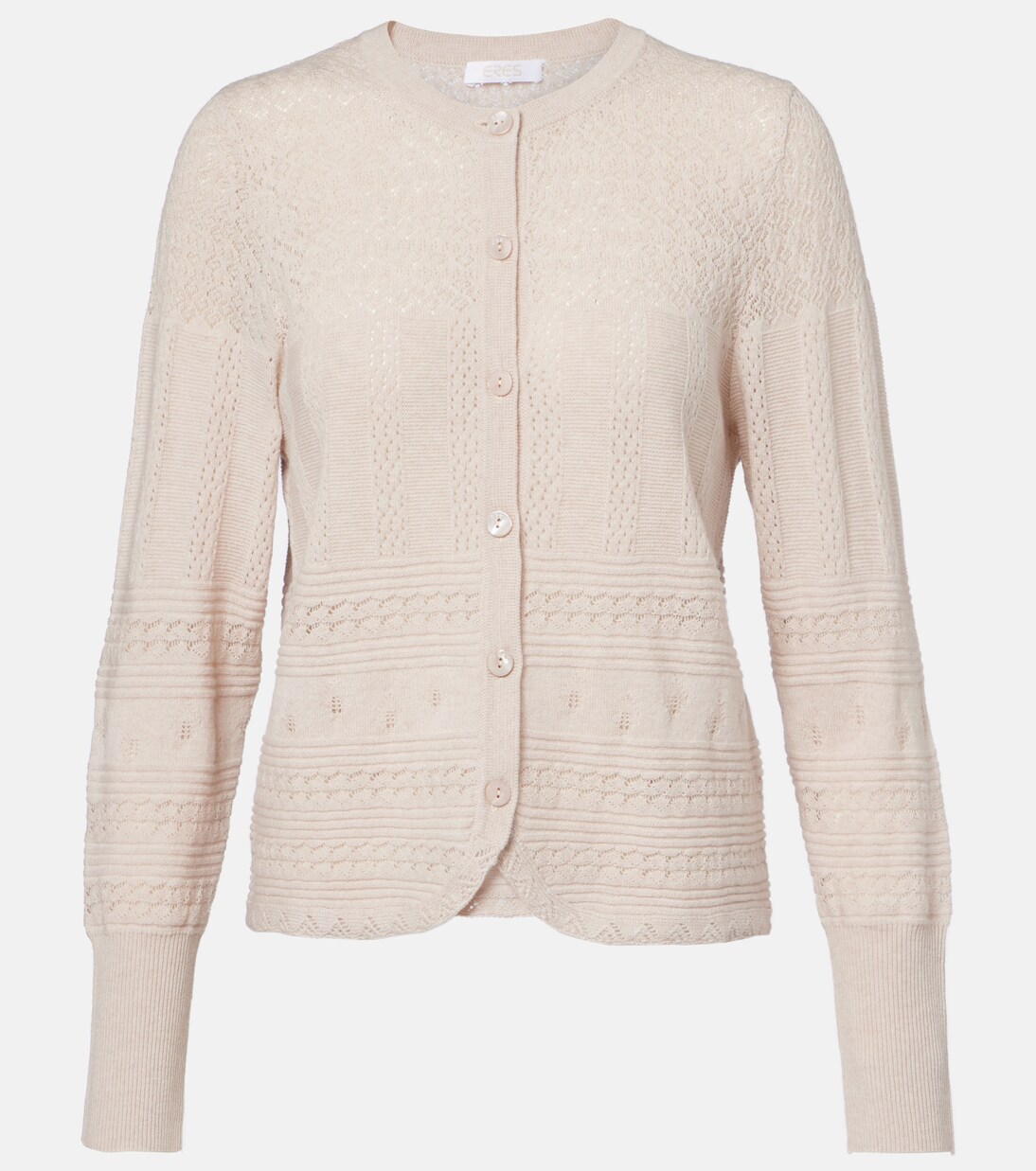 Trio pointelle wool and cashmere cardigan | Eres