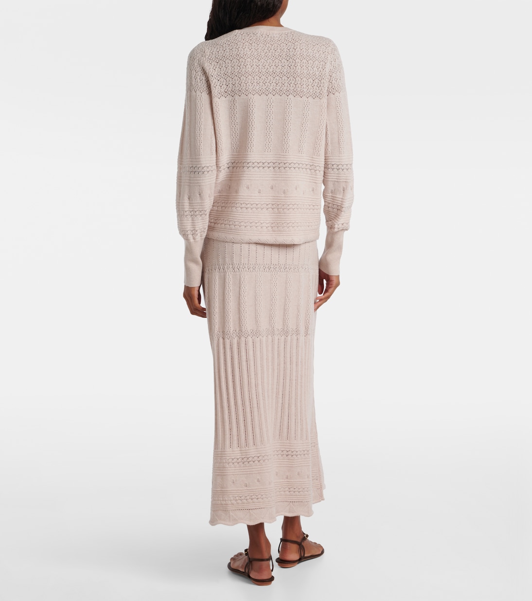 Trio pointelle wool and cashmere cardigan | Eres