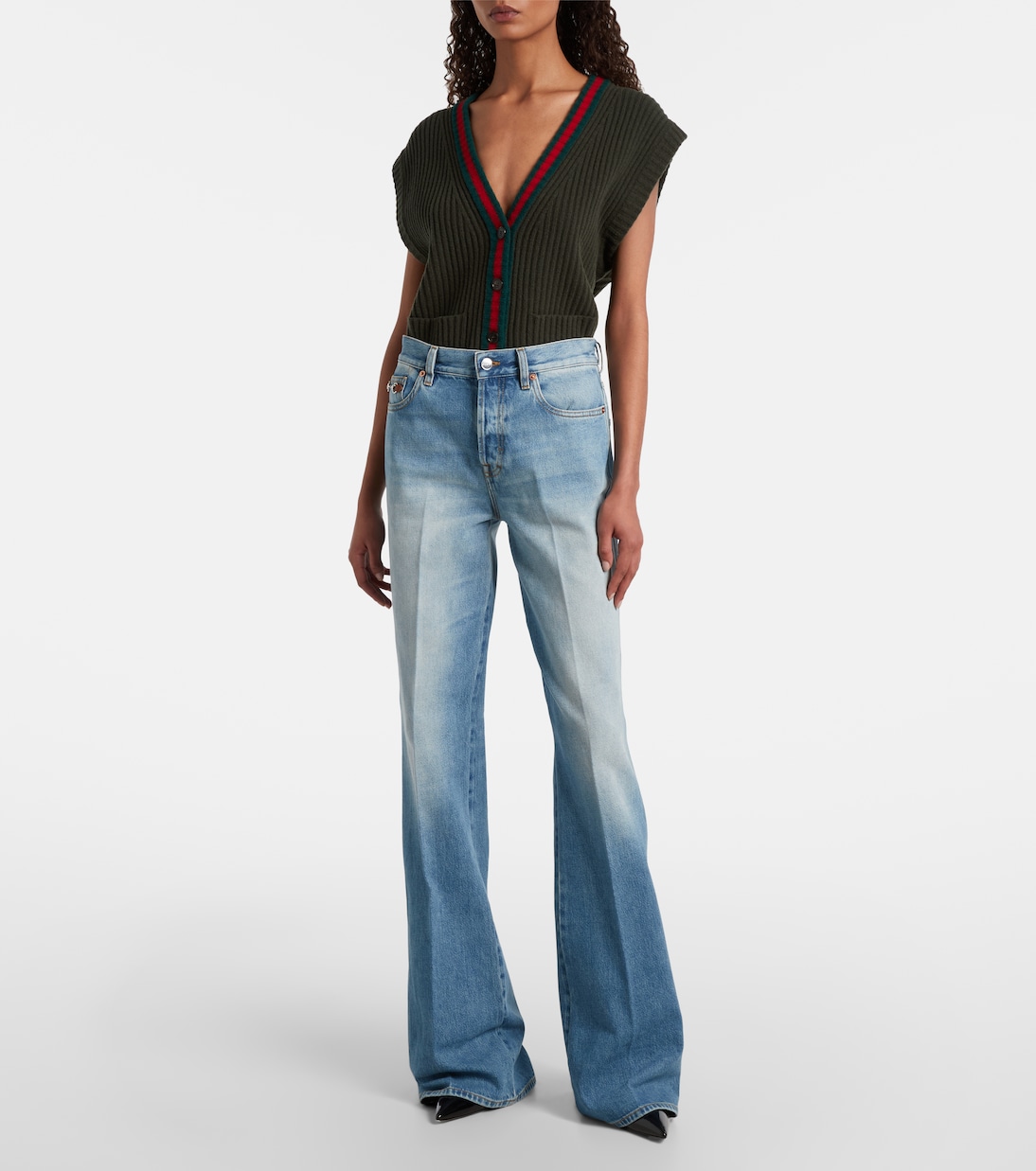 Mid-Rise Flared Jeans Horsebit | Gucci