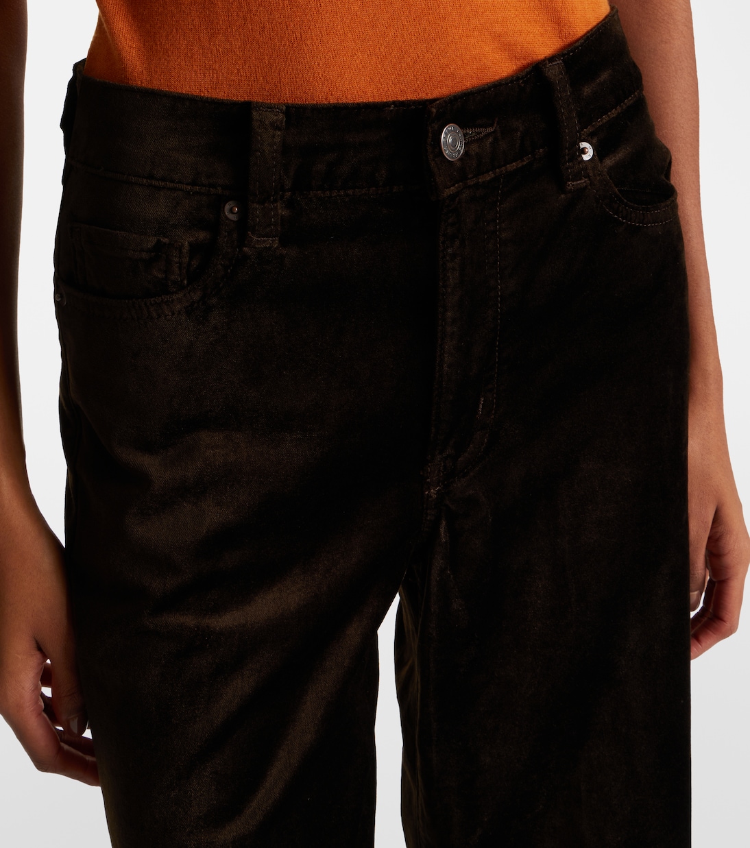 Le Slim Palazzo cotton-blend velvet wide-leg pants | Frame