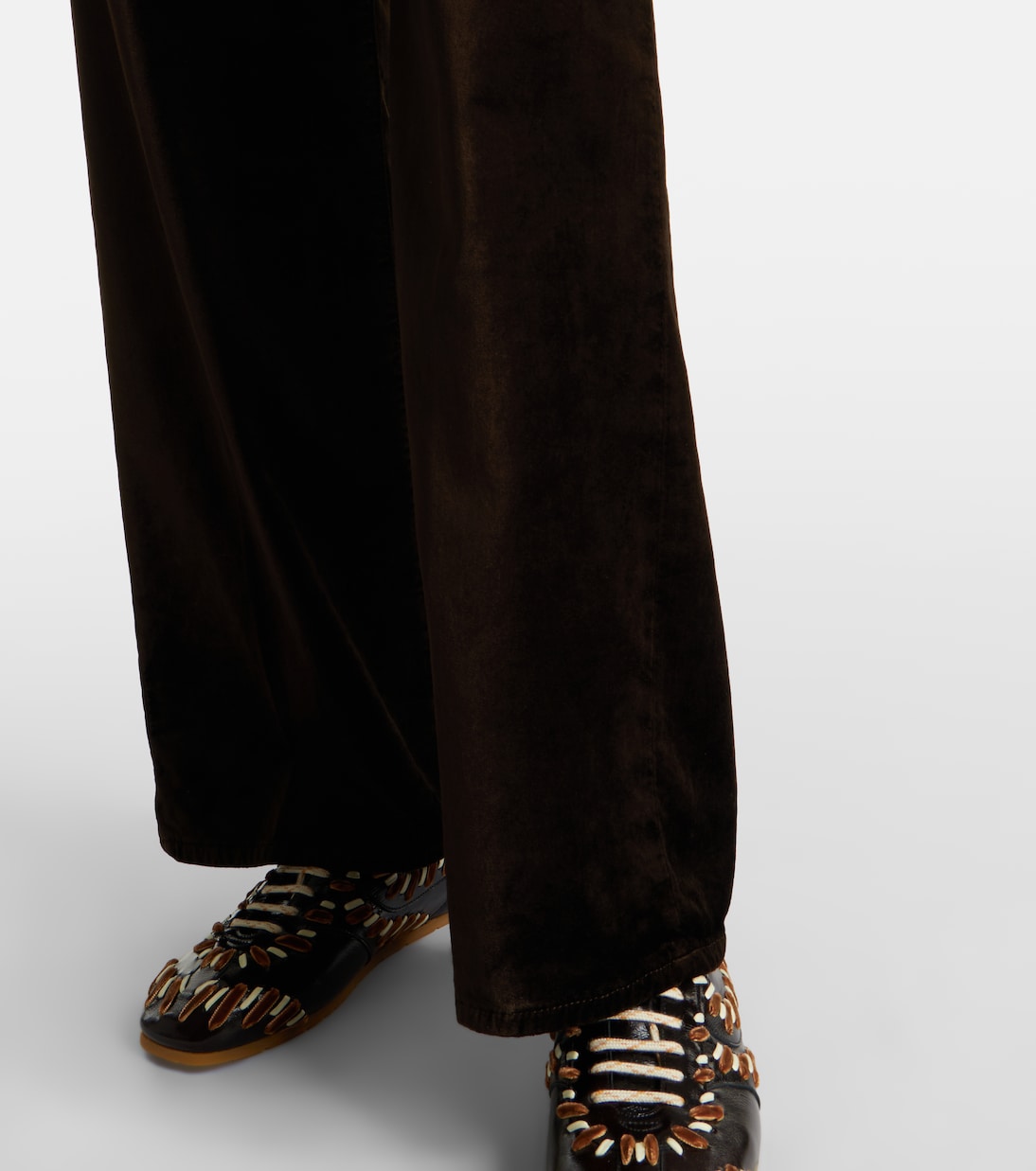 Le Slim Palazzo cotton-blend velvet wide-leg pants | Frame