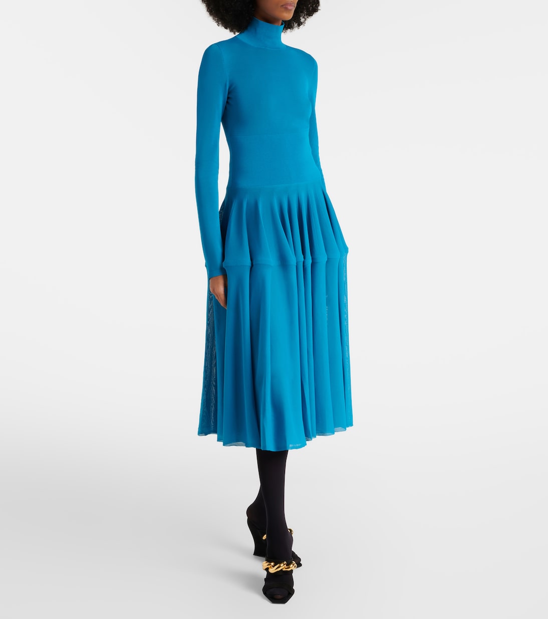 Sandali Wave Jewel 110 in suede con zeppa | Alaïa