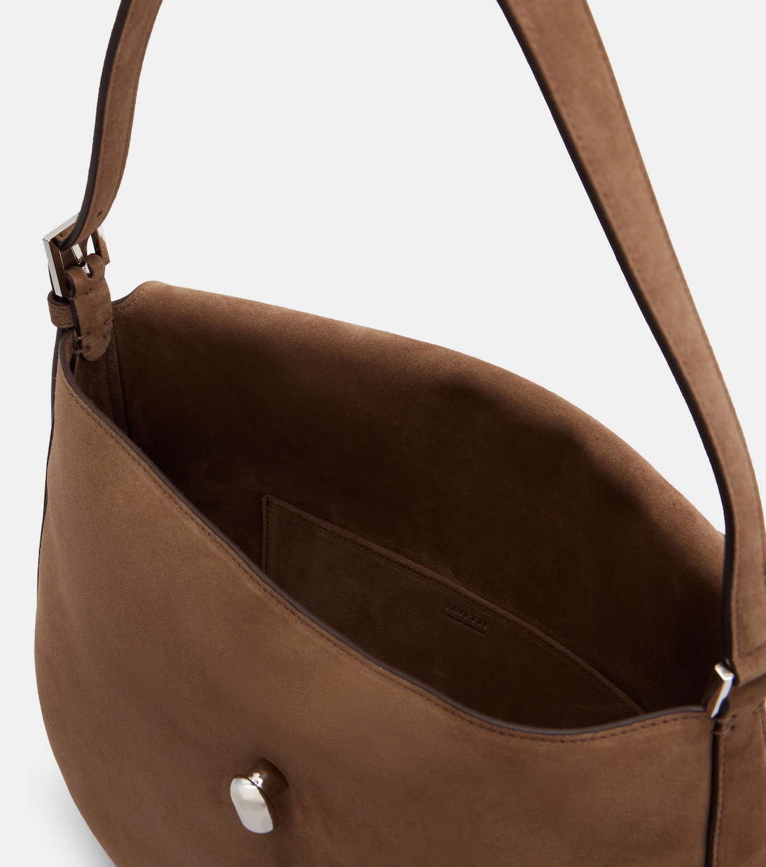 Schultertasche Tondo Large aus Veloursleder | Savette